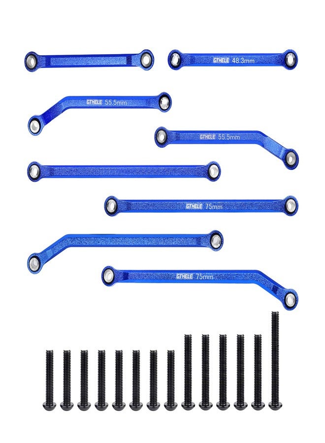 GTHELE High Clearance 4 Links Set Aluminum Linkage for Traxxas 1/18 TRX4M K10 F-150 Upgrade Parts RC Crawler Car (Dark Blue) - Image 1